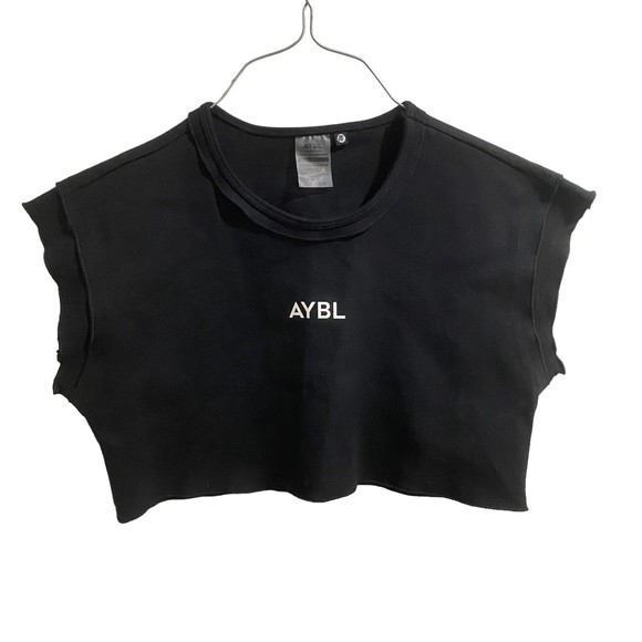 Aybl Tops - AYBL Womens Black Cropped Round Neck Sleeveless Training Athletic Gym Top XSmall